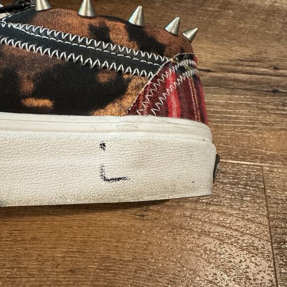 Vans Zip Up Shoes Old Skool Tartan Daze Punk Skate Spiked Plaid M 6 W 7.5 - Picture 12 of 16